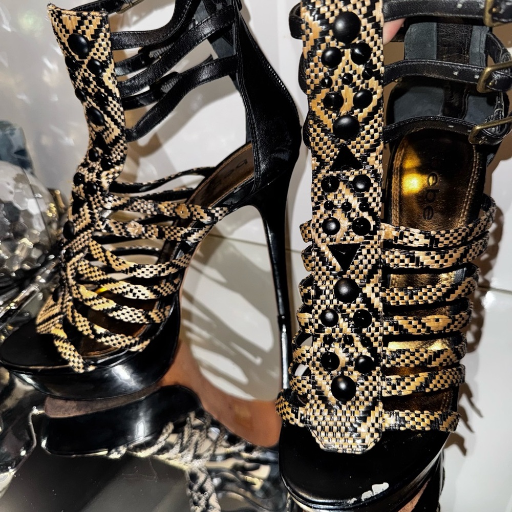 Bebe Aztec/Gladiator Raffia Sandal - image 8